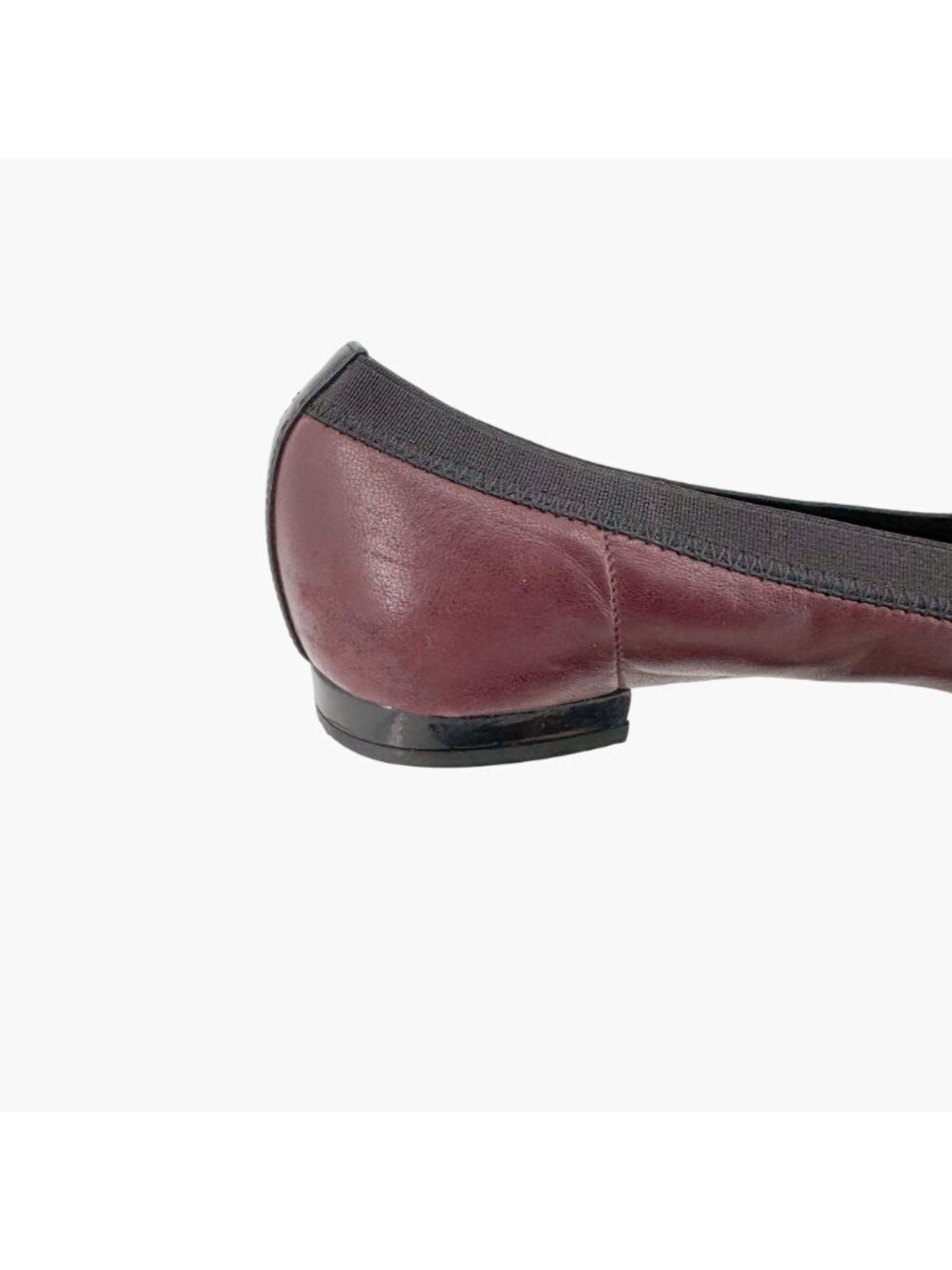 Chanel CC Ruffle Cap Toe Ballet Flats EU 37 US 6-6.5 Brown Burgundy Leather - Picture 15 of 15